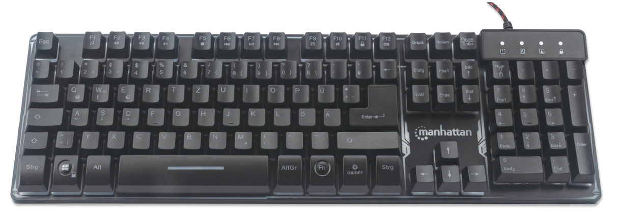 Manhattan Teclado gaming — Edición Base Metálica Teclado Juego Alámbrico USB QWERTY