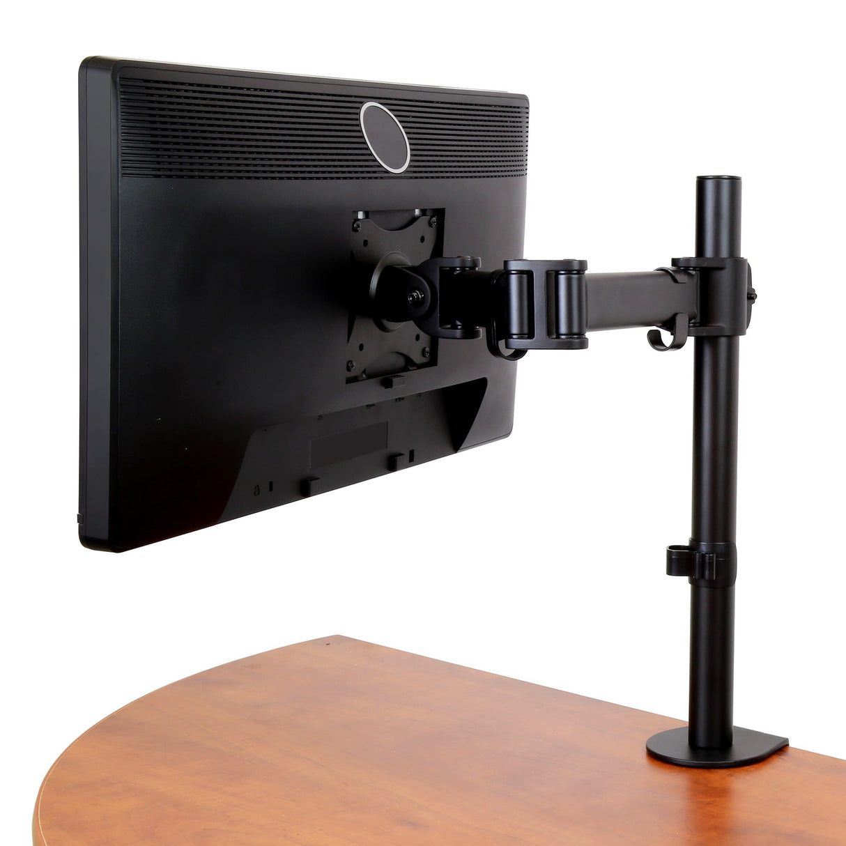 StarTech.com Soporte VESA de Sobremesa para 1 Monitor - Base para Pantallas VESA de hasta 34" con Mástil Articulado - Altura Ajustable - de Montaje mediante Abrazadera/ Ojal - Negro Monitor Negro