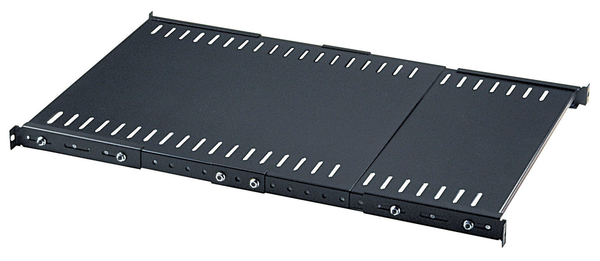 Intellinet Étagère fixe extensible 19", 1U, profondeur réglable 550–1000 mm, acier, charge max. 45 kg, noire, garantie trois ans Rack Cajón metálico para rack Negro Acero 25 kg