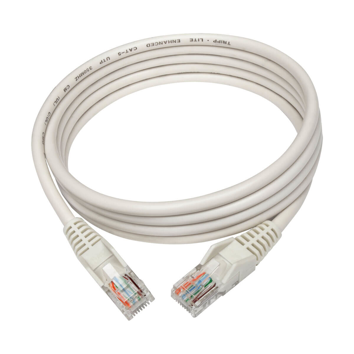 Tripp Lite N001-005-WH Cable Ethernet (UTP) Moldeado Snagless Cat5e 350 MHz (RJ45 M/M), PoE - Blanco, 1.52 m [5 pies]