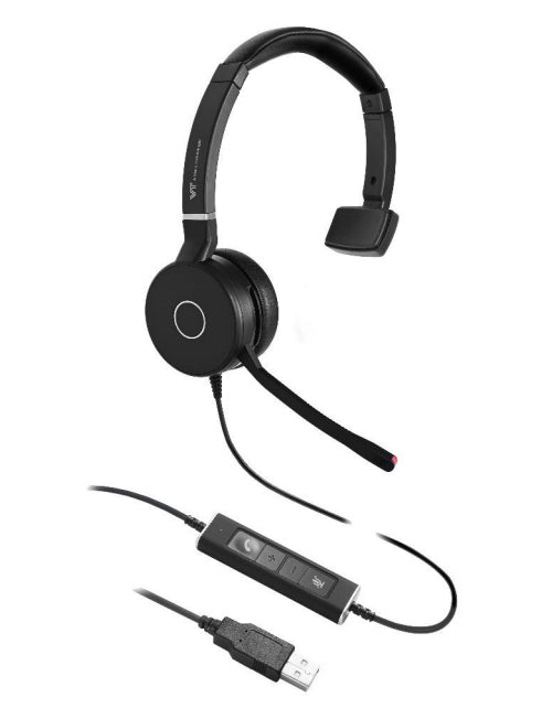 VTX200-PRO-USB, Diadema monoaural con cancelación de ruido y conector USB