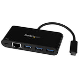 StarTech.com Adaptador Multipuertos USB-C de Red Ethernet con Hub de 3 Puertos USB 3.0 y Entrega de Potencia Tarjetas de