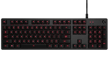 Logitech G 920-008300 teclado Juego USB Inglés Carbono, Tamaño completo (100%), Alámbrico, Interruptor mecánico