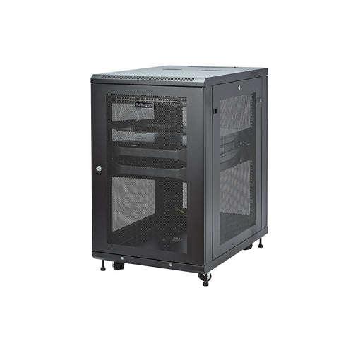 StarTech.com Armario Rack para Servidores 18U 19" 4 Columnas - Rack de Servidores con Cerradura y Seguro - Rack con