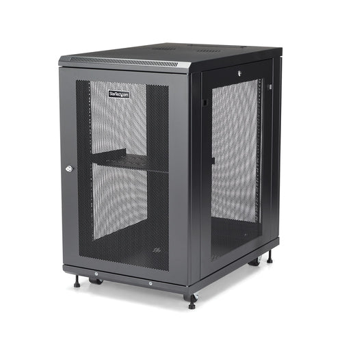 StarTech.com Armario Rack para Servidores 18U 19" 4 Columnas - Rack de Servidores con Cerradura y Seguro - Rack con
