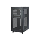 StarTech.com Armario Rack para Servidores 24U 19" 4 Columnas - Rack de Servidores con Cerradura y Seguro - Rack con Ruedas y Carriles de Montaje Ajustables para Equipo de Red Rack 24U Rack o bastidor independiente 450 kg Negro