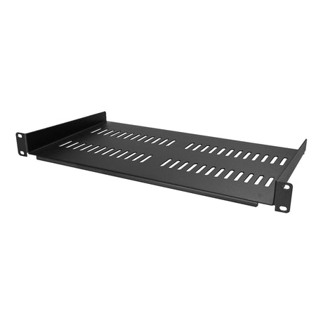 StarTech.com Bandeja Estante Ventilado de 1U para Armario Rack de Servidores de 19 Pulgadas - de 10 Pulgadas (254mm) de Profundidad - Acero de Servicio Pesado - Capacidad de 20kg - Negro Rack Cajón metálico para rack Negro Acero 20 kg