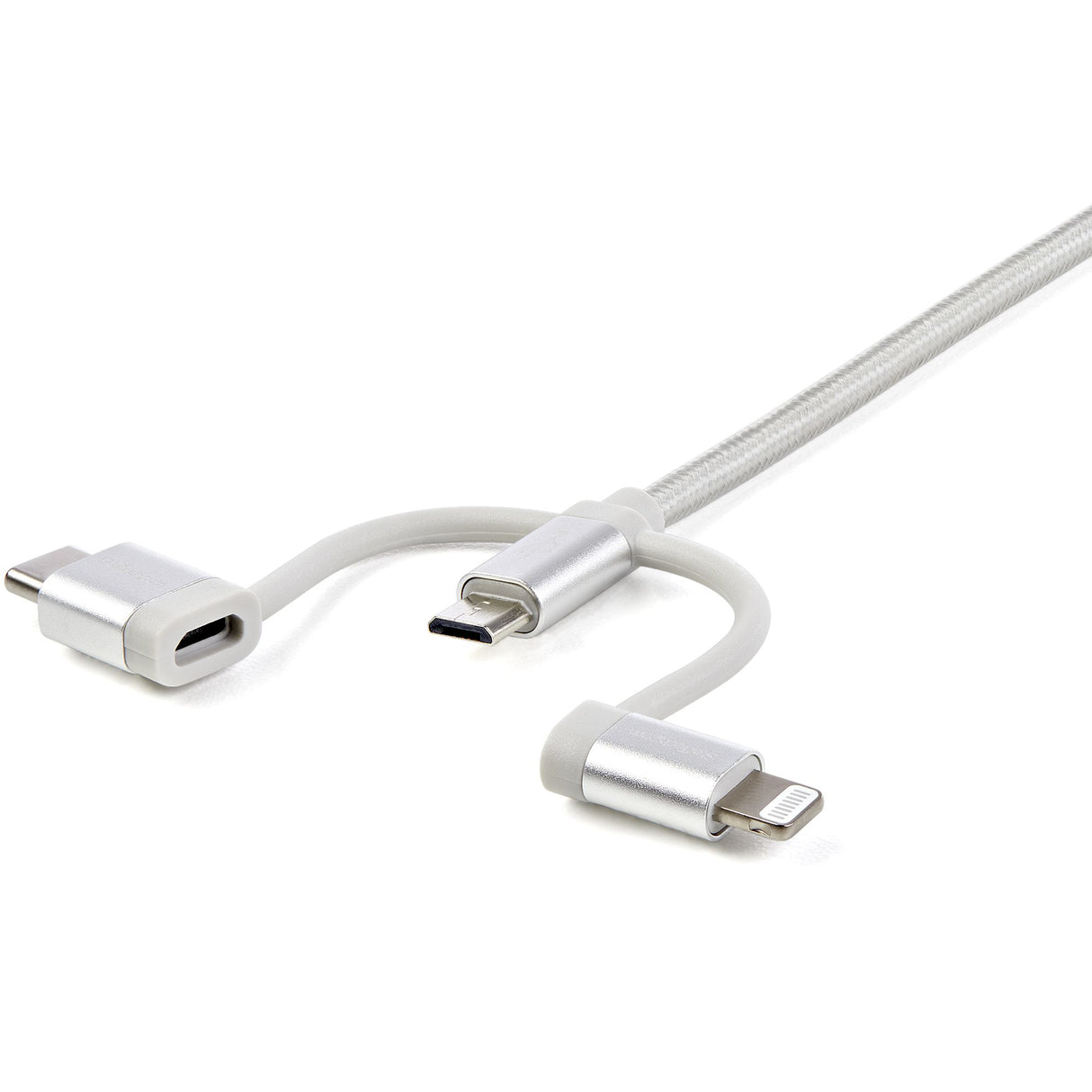 StarTech.com Cable Trenzado de 1m USB a Lightning USB-C y Micro USB - Cable Cargador para Teléfono Móvil iPhone iPad Tablet Cable USB 2.0 USB A Micro-USB B Macho