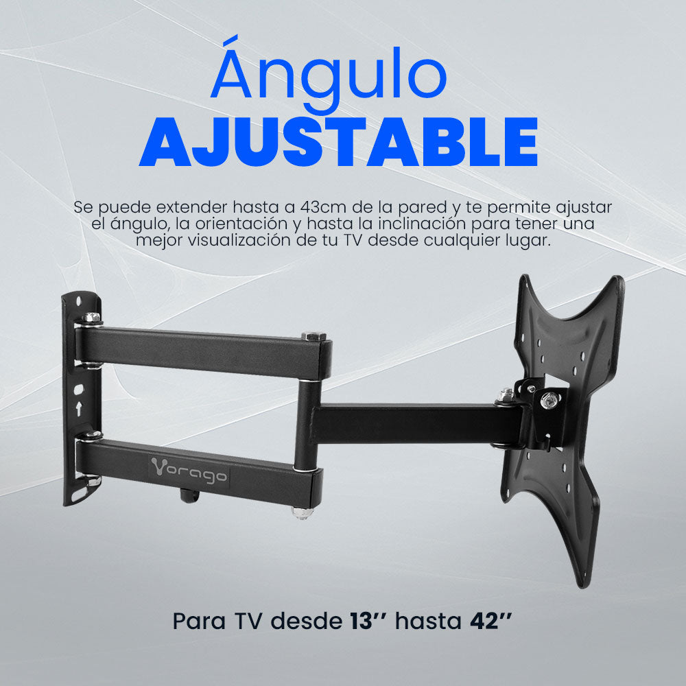 Vorago TM-300 soporte de pantalla de pared para proyección, Fijo, Negro, Acero