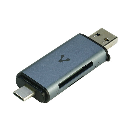 Vorago CR-350 lector de tarjeta USB 3.0 Type-A/Type-C Plata, MMC, MicroSD (TransFlash), SDHC