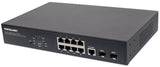 Intellinet Commutateur réseau (switch) Gigabit Ethernet PoE+ administrable via le Web 8 ports avec 2 ports SFP, IEEE 802