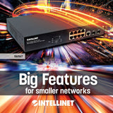 Intellinet Commutateur réseau (switch) Gigabit Ethernet PoE+ administrable via le Web 8 ports avec 2 ports SFP, IEEE 802