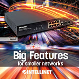 Intellinet Commutateur réseau (switch) Gigabit Ethernet PoE+ administrable via le Web 8 ports avec 2 ports SFP, IEEE 802