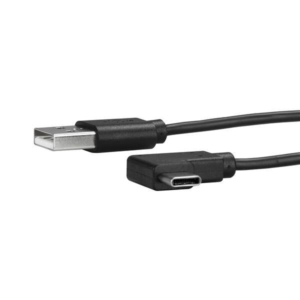 StarTech.com Cable de Carga y Sincronización USB-A a USB-C de 1m - Cable de Datos USB-A a USB Tipo C - Cable Acodado USB Tipo C - M/M - Negro Cable USB 2.0 USB A USB C Macho/Macho