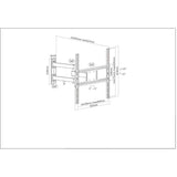 Manhattan Soporte para TV, de pared, movimiento articulado, pantallas curvas o planas de 32" a 55" de máximo 35 kg Monitor Negro
