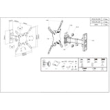 Manhattan Soporte de pared para TV/monitores (Inclinación y Giro 2 pivotes), pantallas 13"–42", Compatibilidad VESA: de 75x75 a 200x200 mm (verifique las dimensiones de los cuatro orificios de montaje traseros), carga máxima 20 kg Monitor Negro