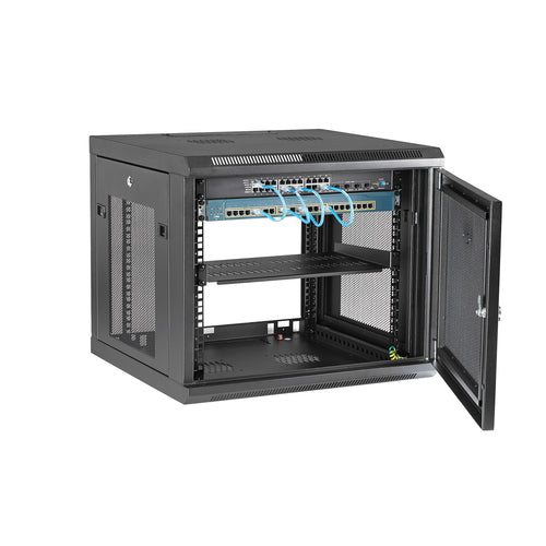 StarTech.com Armario Rack de Pared para Servidores 9U 19"4 Columnas y Estante 1U - Rack de Servidores de Montaje en