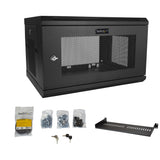 StarTech.com Armario Rack de Pared para Servidores 6U 19" 2 Columnas y Estante 1U - Rack de Servidores de Montaje en Pared - Rack Ventilado para Equipo de Red Rack 6U Bastidor de pared 90 kg Negro