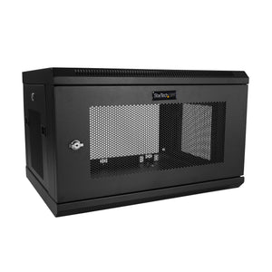 StarTech.com Armario Rack de Pared para Servidores 6U 19" 2 Columnas y Estante 1U - Rack de Servidores de Montaje en Pared - Rack Ventilado para Equipo de Red Rack 6U Bastidor de pared 90 kg Negro