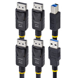 StarTech.com Cable KVM DisplayPort de Doble Pantalla con USB 5Gbps de 1,8m - 4K 60Hz - DP 1.2 - Cable para Conmutador KV