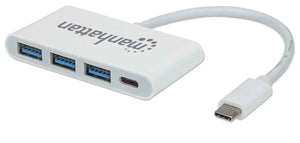 Manhattan Hub de 3 puertos USB 3.2 Gen 1 con Power Delivery hubs de interfaz USB 3.2 Gen 1 (3.1 Gen 1) Type-C 3 1 4
