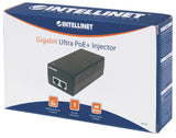 Intellinet Injecteur Ultra PoE+ Gigabit, 1 port 60 W, conforme IEEE 802.3bt et 802.3at/af, boîtier plastique, Alimentati