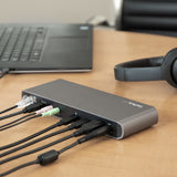 StarTech.com Docking Station Thunderbolt 3 con Salidas Dobles de Vídeo 4K para Ordenadores Portátiles Windows y Mac con Soporte para 5K y Entrega de Potencia PD Laptop Alámbrico USB 3.2 Gen 1 (3.1 Gen 1) Type-C 2 Si