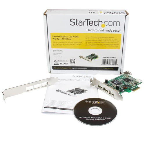 StarTech.com Adaptador Tarjeta PCI Express Perfil Bajo USB 2.0 Alta Velocidad - 3 Externos y 1 Interno Tarjetas y adapta