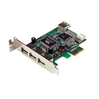 StarTech.com Adaptador Tarjeta PCI Express Perfil Bajo USB 2.0 Alta Velocidad - 3 Externos y 1 Interno Tarjetas y adapta
