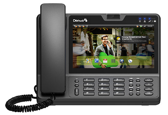DENWA DW-820G teléfono IP Negro TFT Wifi, Terminal con conexión por cable, Escritorio, 1024 MB