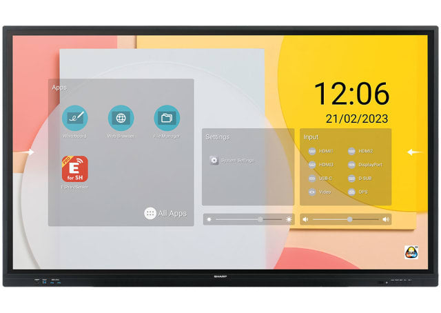 Sharp PN-LC862 - Sharp 86 LED LCD, UHD, 400NITS, HDMI X3, USB-C X1, OPS EXPANSION SLOT, FULL EXTERNAL C Pantalla plana para señalización digital 2,18 m (86") Wifi 450 cd / m² 4K Ultra HD Negro Pantalla táctil Procesador incorporado Android 11 16/7