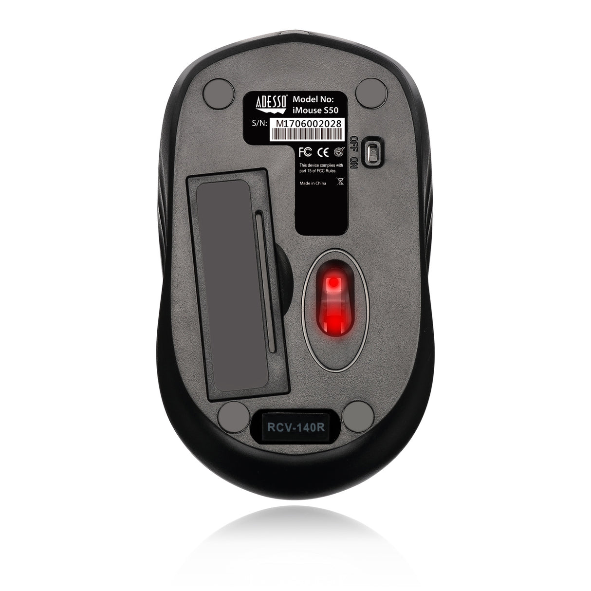 Adesso iMouse S50 ratón Viajes Ambidextro RF inalámbrico Óptico 1200 DPI