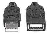 Manhattan Cable alargador USB-A a USB-A, 1 m, macho a hembra, 480 Mbps (USB 2.0), negro, garantía de por vida, equivalente a USBEXTAA3BK Cable USB 2.0 USB A USB A Macho/Hembra
