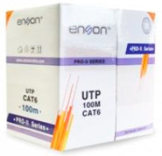 Enson Cat6, 100 m cable de red Gris U/UTP (UTP)
