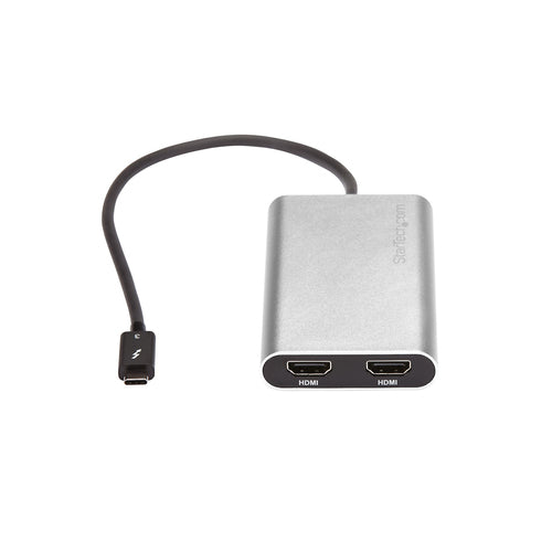 StarTech.com Adaptador Thunderbolt a HDMI 2.0 Doble - Conversor Thunderbolt a HDMI Doble de 4K 60Hz - Adaptador de Vídeo