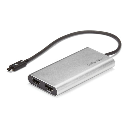 StarTech.com Adaptador Thunderbolt a HDMI 2.0 Doble - Conversor Thunderbolt a HDMI Doble de 4K 60Hz - Adaptador de Vídeo