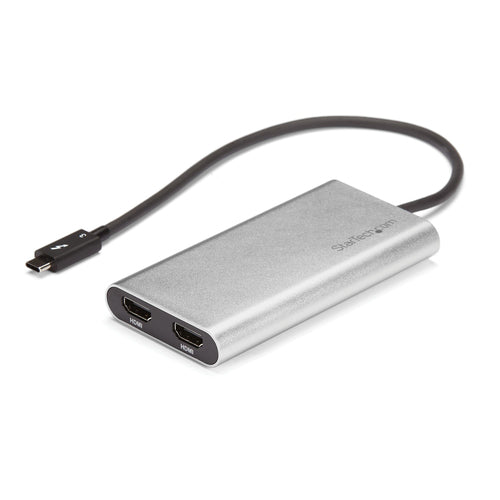 StarTech.com Adaptador Thunderbolt a HDMI 2.0 Doble - Conversor Thunderbolt a HDMI Doble de 4K 60Hz - Adaptador de Vídeo
