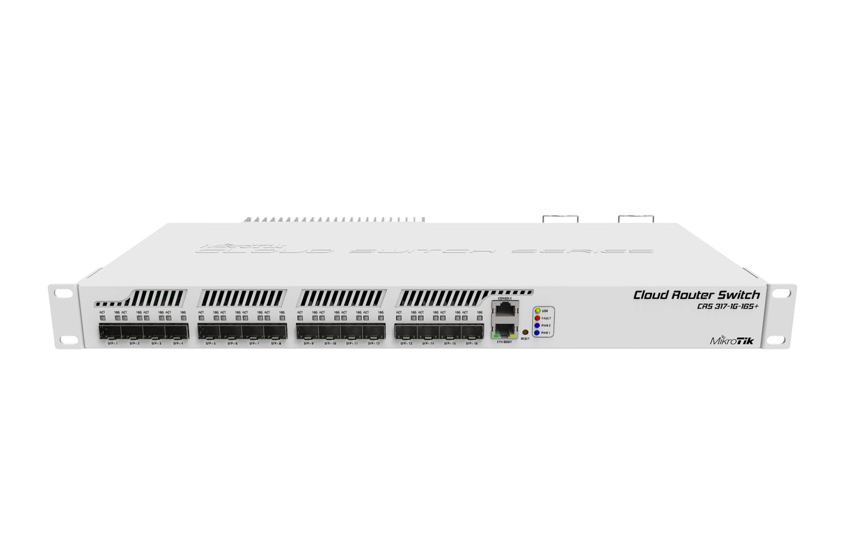 CRS317-1G-16S+RM, 16 SFP+ 1 Eth Gb 1GB RAM p/rack