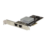 StarTech.com Tarjeta PCIe de Red con 2 Puertos 10G - NIC PCI Express 10GBASE-T & NBASE-T con Chipset Intel-X550AT 10/5/2,5/1GbE - Adaptador de Red Eth