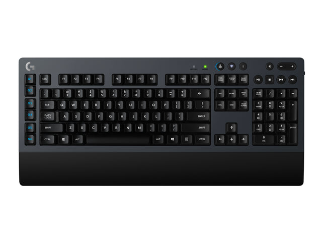 Logitech G 920-008387 teclado Juego RF inalámbrico + bluetooth Inglés Negro, Tamaño completo (100%), Interruptor mecánic