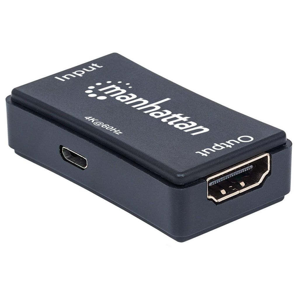 Manhattan Repetidor HDMI, 4K audio/vídeo extendedores Repetidor de señales AV 4096 x 2160 Pixeles 40 m 60 Hz