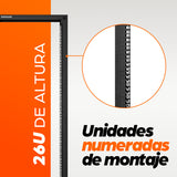 Intellinet Rack de dos postes, 19" Rack 26U Rack o bastidor independiente 200 kg Negro