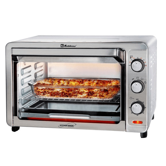 Horno Tostador Koblenz HKM-1500 S 32 L, 1500 W, Parrilla Giratoria, Acero Inox