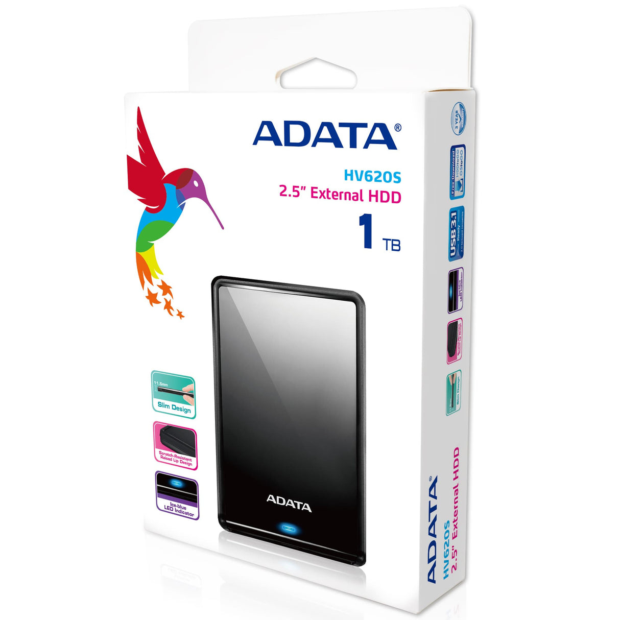 ADATA HV620S discos duros externos 1 GB 2.5 cm (2.5") Unidad de disco duro Micro-USB B