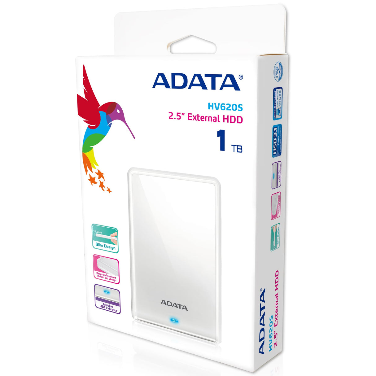 ADATA AHV620S-1TU3-CWH discos duros externos 1 GB 2.5 cm (2.5") Unidad de disco duro Micro-USB B