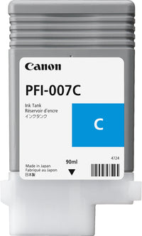 Canon PFI-007C Cartucho de Tinta Impresión por inyección de tinta imagePROGRAF iPF670 1 90 ml
