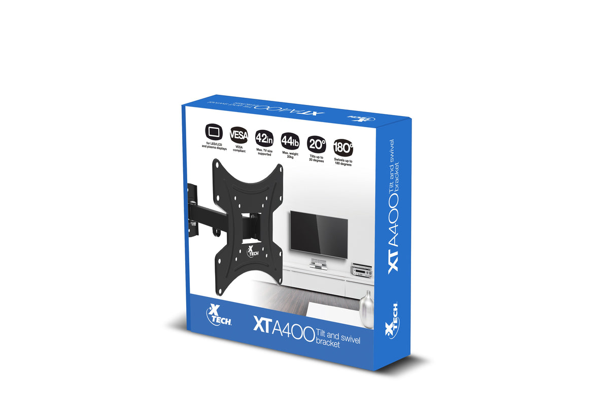 Xtech XTA-400 soporte para TV 106.7 cm (42") Negro, 200 x 200 mm, Acero