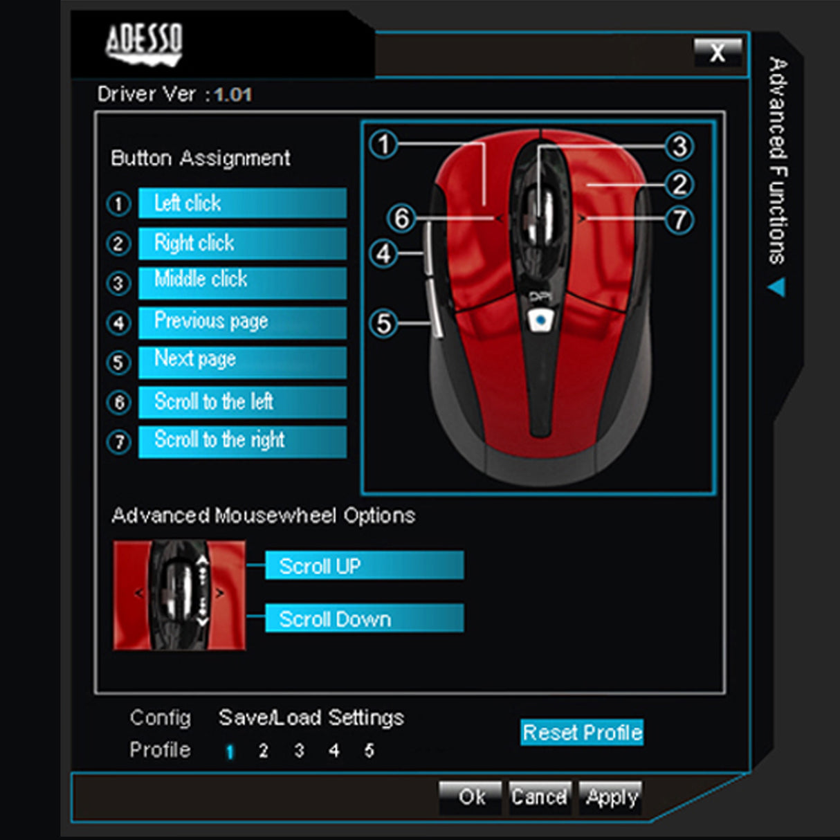 Adesso iMouse S60R - 2.4 GHz Wireless Programmable Nano Mouse