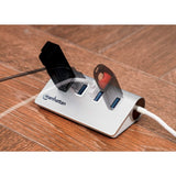 Manhattan Hub USB 3.0 SuperSpeed de 4 Puertos hubs de interfaz USB 3.2 Gen 1 (3.1 Gen 1) Type-A USB 3.2 Gen 1 (3.1 Gen 1