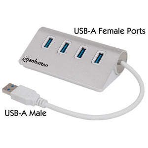 Manhattan Hub USB 3.0 SuperSpeed de 4 Puertos hubs de interfaz USB 3.2 Gen 1 (3.1 Gen 1) Type-A USB 3.2 Gen 1 (3.1 Gen 1) Type-A 4 4